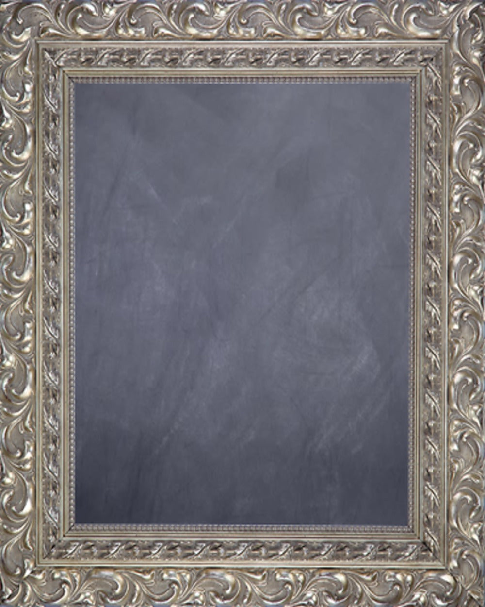 Framed Chalkboard - with Ornate Antique Silver Finish Frame
