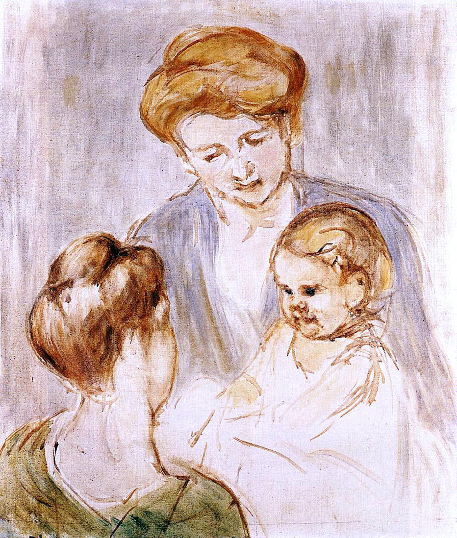 Mary Cassatt Baby Smiling at Two Young Women - Hand Painted Oil Painting