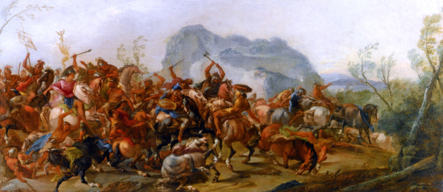 Francesco Maria Raineri A Battle Between Scipio Africanus and the Carthaginians - Hand Painted Oil Painting