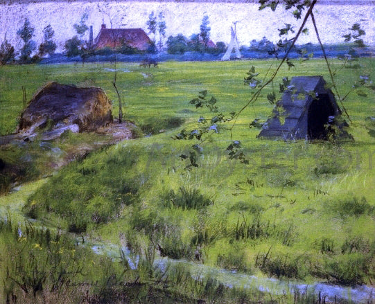 William Merritt Chase A Bit of Holland Meadows (also known as A Bit of Green in Holland) - Hand Painted Oil Painting