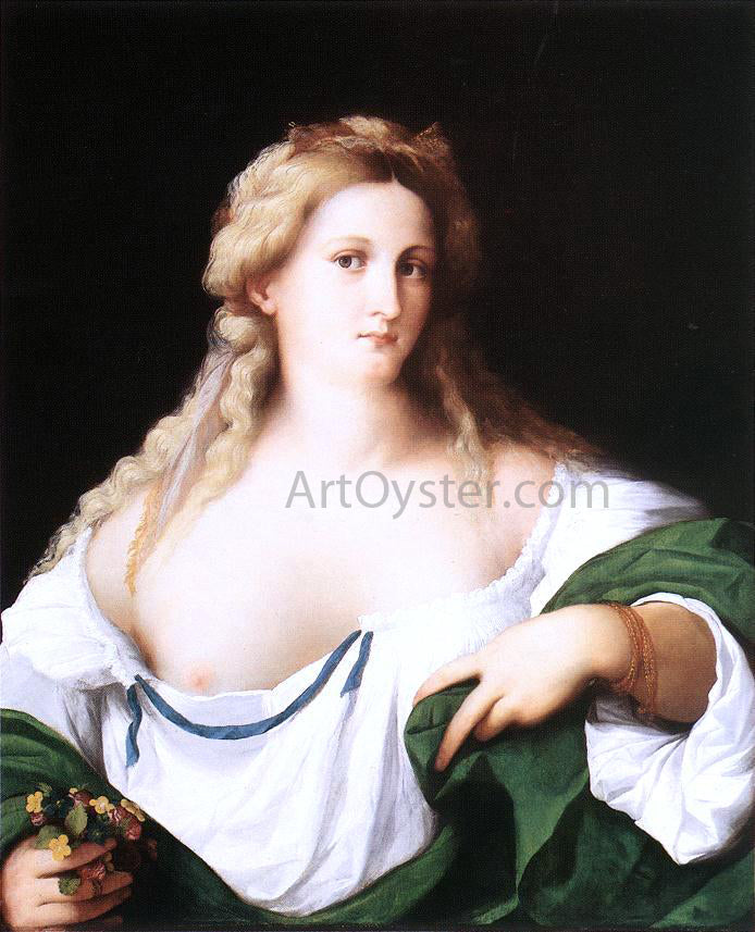 Palma Vecchio A Blonde Woman - Hand Painted Oil Painting