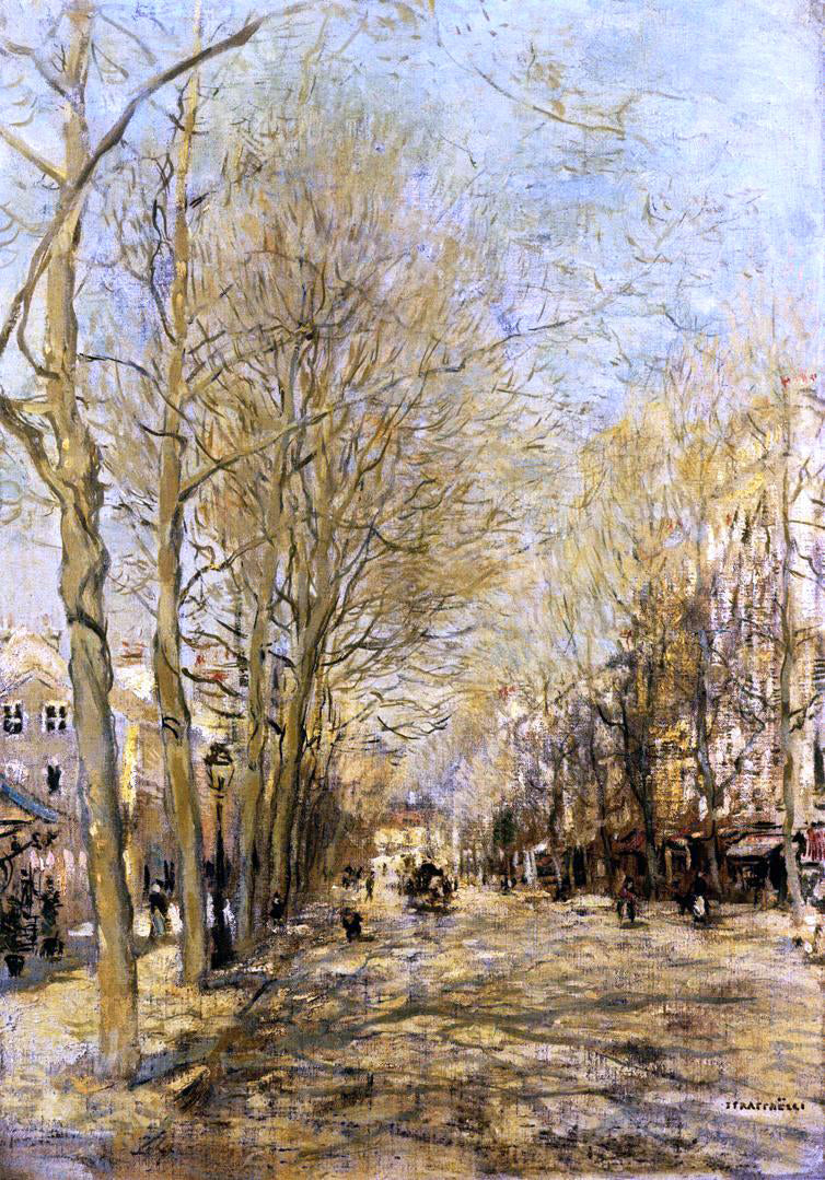Jean-Francois Raffaelli A Boulevard - Hand Painted Oil Painting
