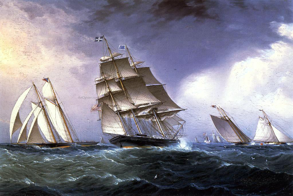 James E Buttersworth A Breezy Day Outside - Hand Painted Oil Painting