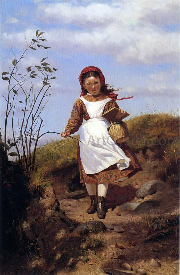 John George Brown A Breezy Morning - Hand Painted Oil Painting