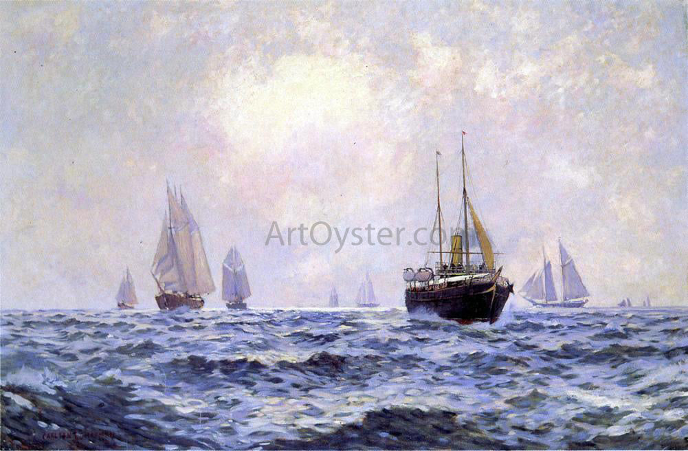 Carlton T Chapman A Breezy Morning off Newport - Hand Painted Oil Painting