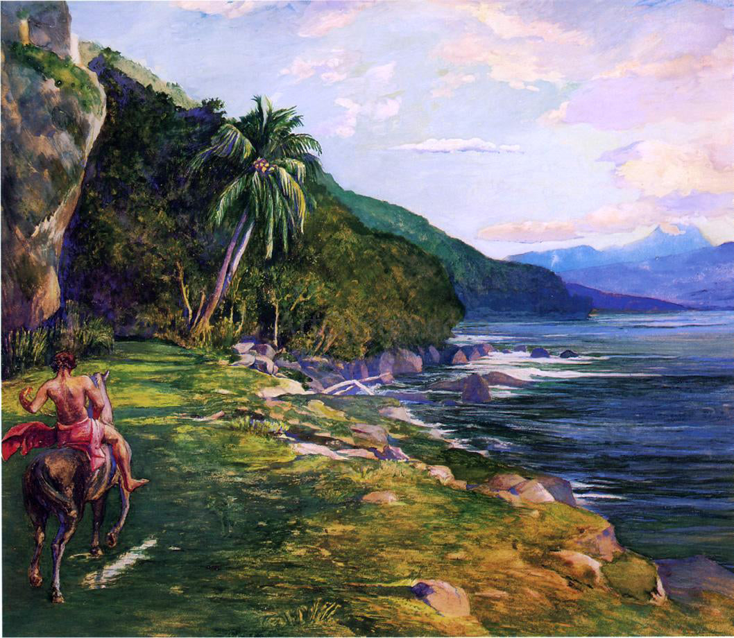 John La Farge A Bridle Path in Tahiti (also known as Bridle Path, Tahiti) - Hand Painted Oil Painting