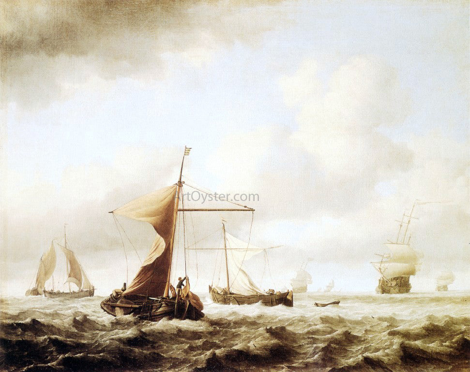 The Younger Willem Van de Velde A Brisk Breeze - Hand Painted Oil Painting