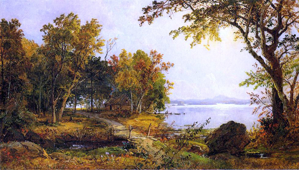 Jasper Francis Cropsey A Cabin on Greenwood Lake - Hand Painted Oil Painting