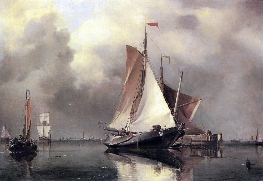 Edward William Cooke A Calm Day on the Scheldt - Hand Painted Oil Painting