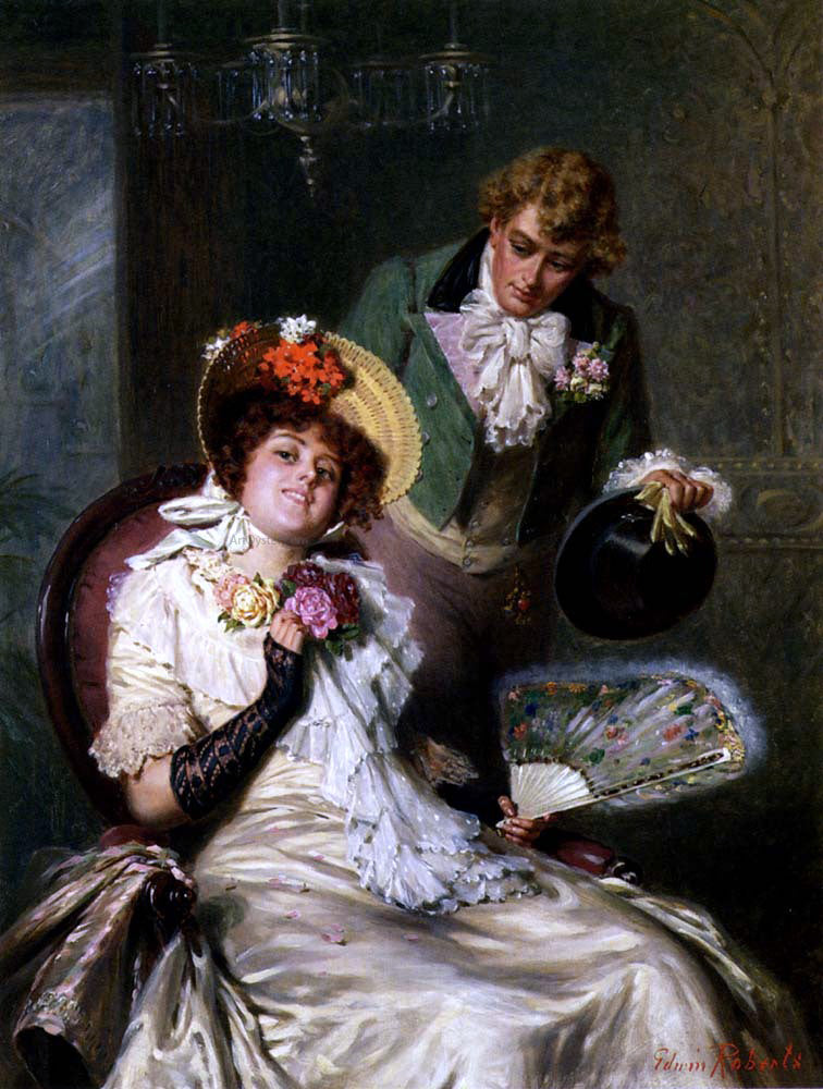 Edwin Thomas Roberts Cautious Approach - Hand Painted Oil Painting