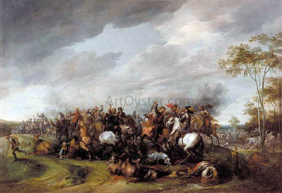 Pieter Snayers A Cavalry Engagement - Hand Painted Oil Painting