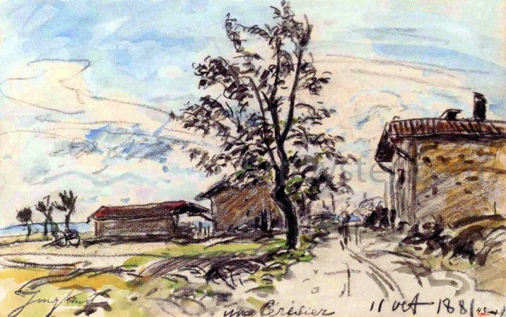 Johan Barthold Jongkind A Cherry Tree - Hand Painted Oil Painting