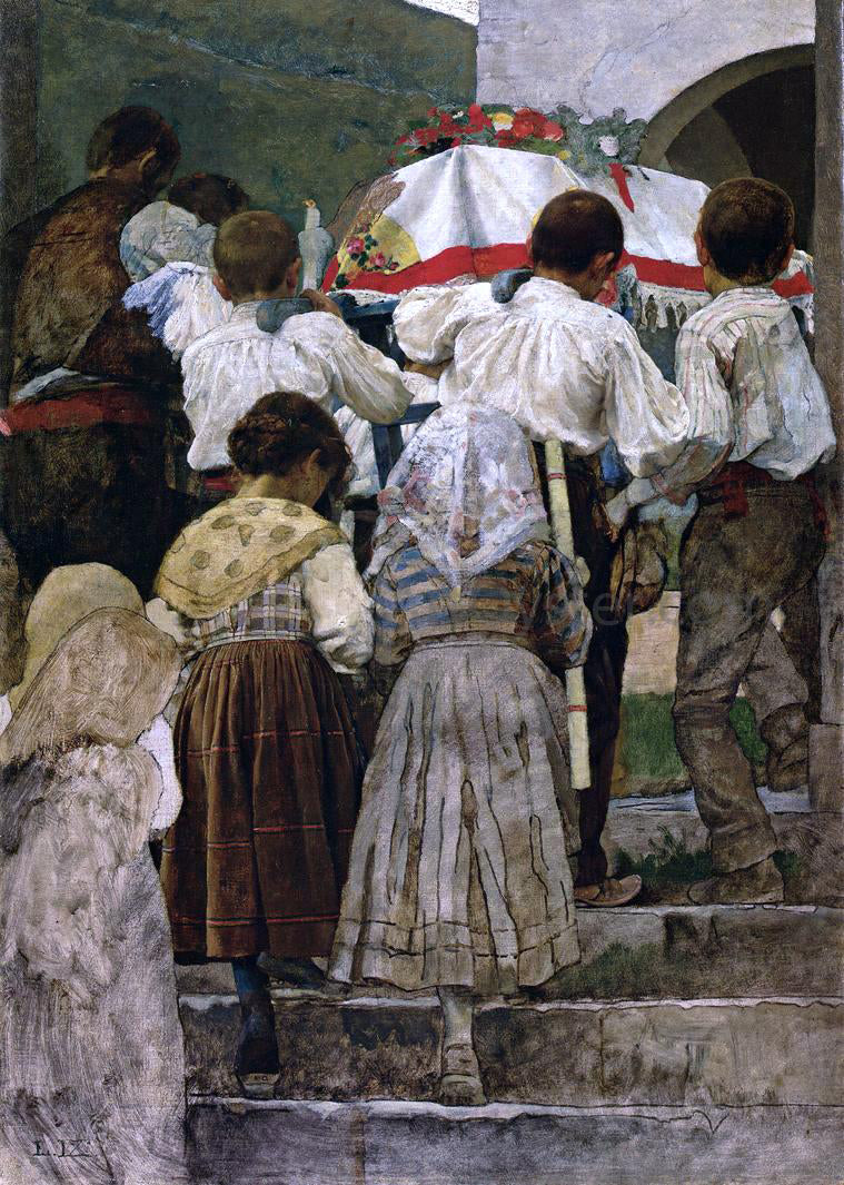 Luigi Nono A Child's Funeral (also known as Il Funerale di un Bambino) - Hand Painted Oil Painting