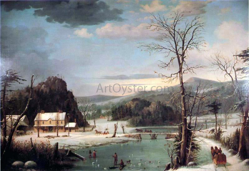 George Henry Durrie Christmas Party - Hand Painted Oil Painting