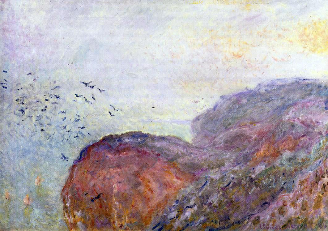  Claude Oscar Monet A Cliff near Dieppe - Hand Painted Oil Painting