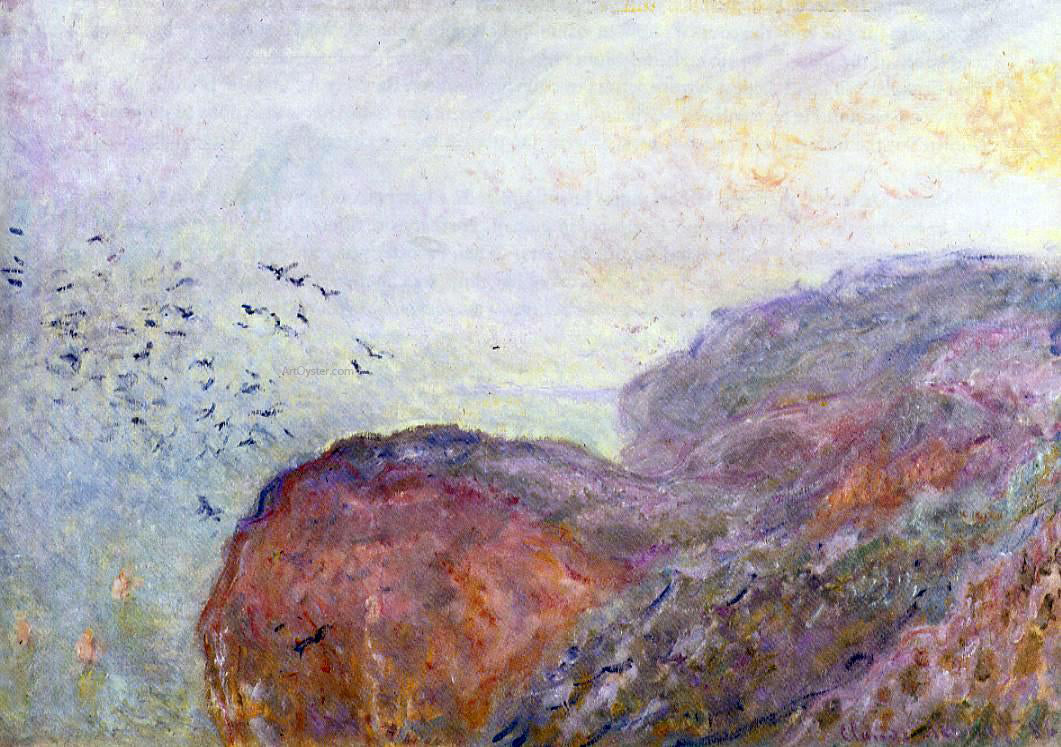 Claude Oscar Monet A Cliff near Dieppe - Hand Painted Oil Painting