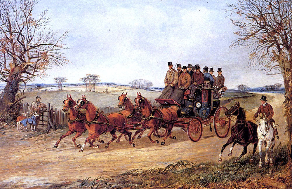 Henry Alken A Coach and Four on an Autumn Road - Hand Painted Oil Painting