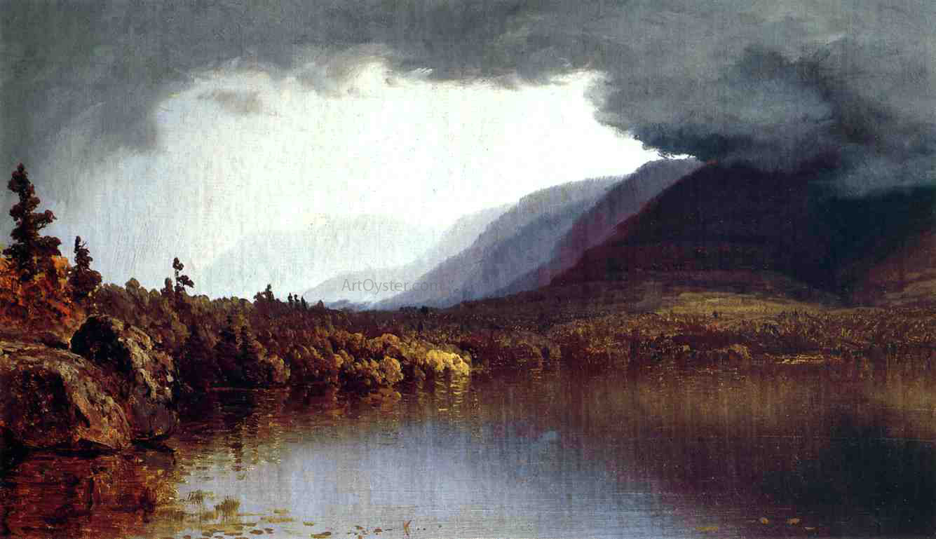 Sanford Robinson Gifford Coming Storm on Lake George - Hand Painted Oil Painting