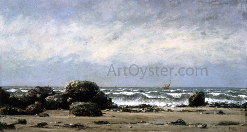 Cherubino Pata A Coastal Landscape - Hand Painted Oil Painting