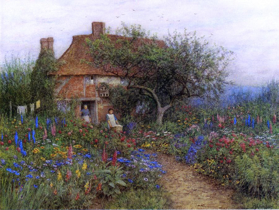 Helen Allingham A Cottage near Brook, Witley, Surrey - Hand Painted Oil Painting