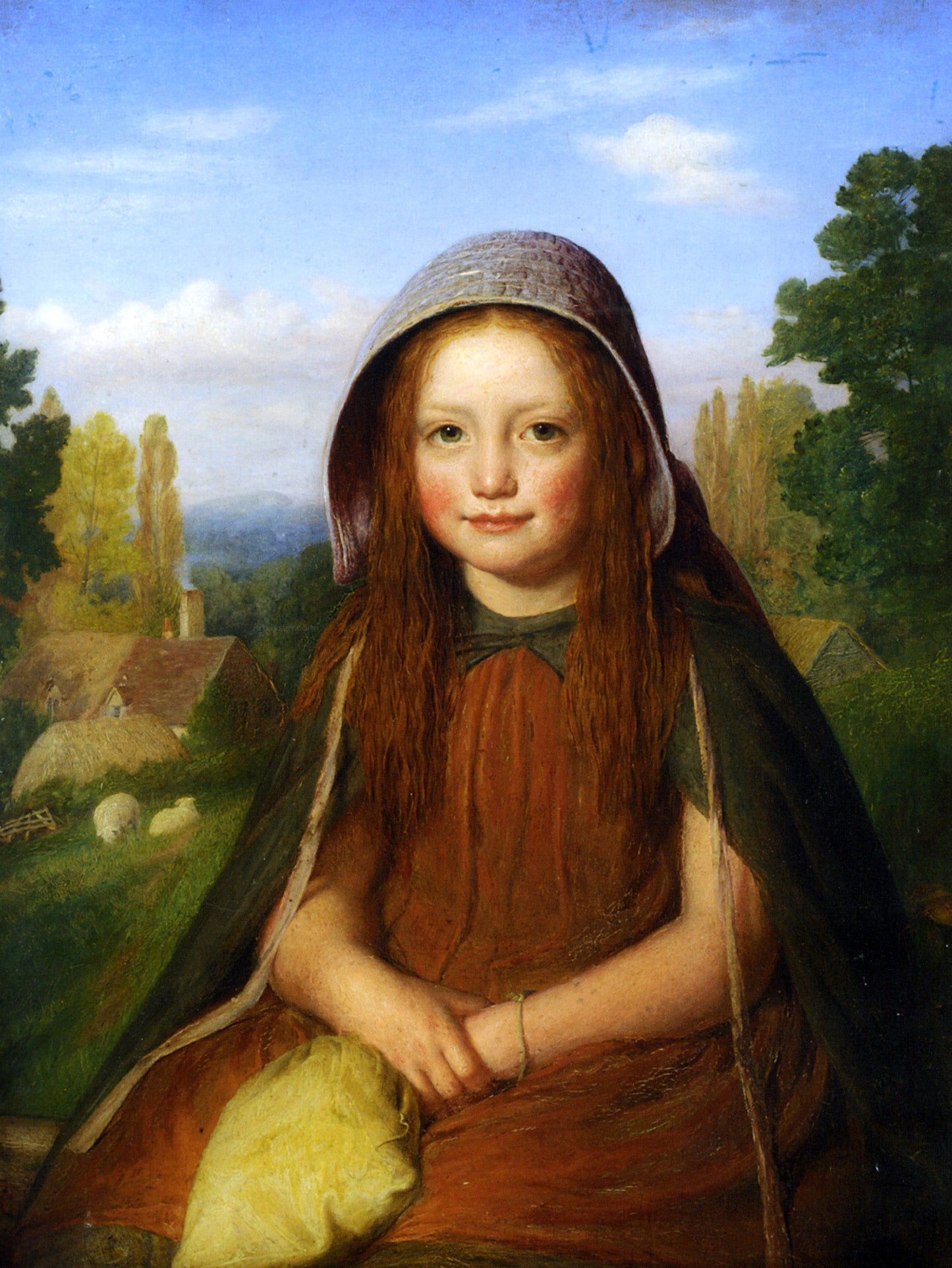 Edward Thompson Davis A Country Lass - Hand Painted Oil Painting