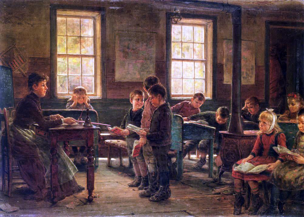 Edward Lamson Henry A Country School - Hand Painted Oil Painting