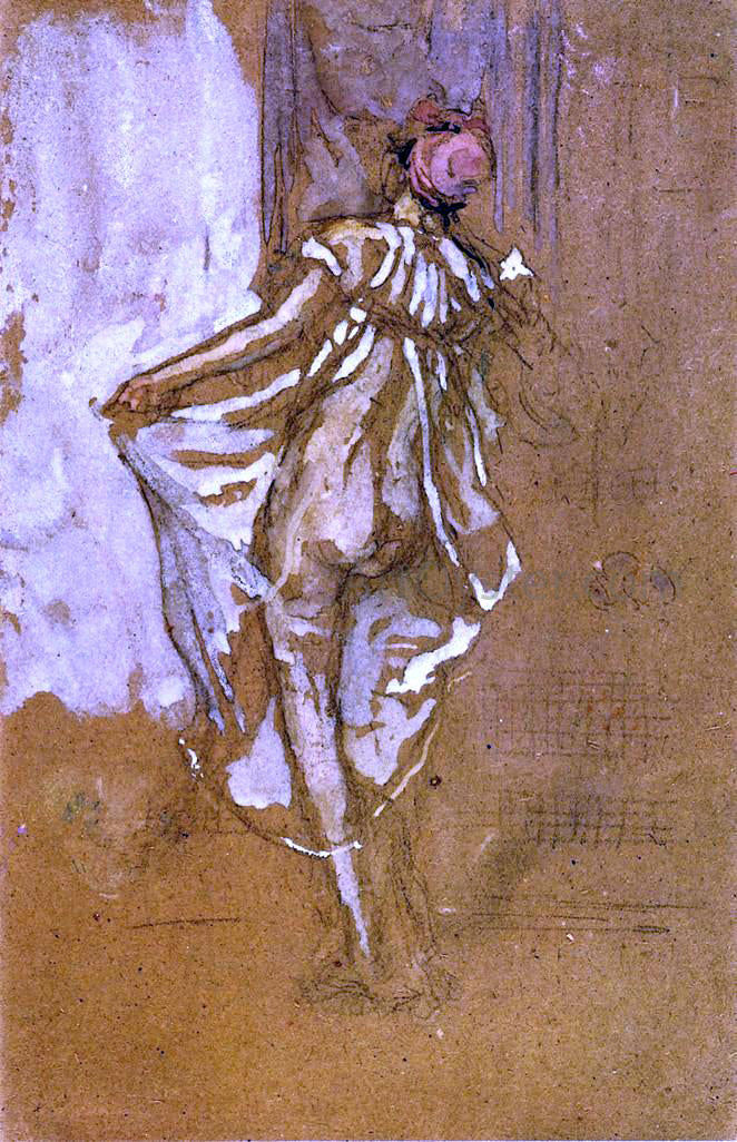 James McNeill Whistler A Dancing Woman in a Pink Robe, Seen from the Back - Hand Painted Oil Painting