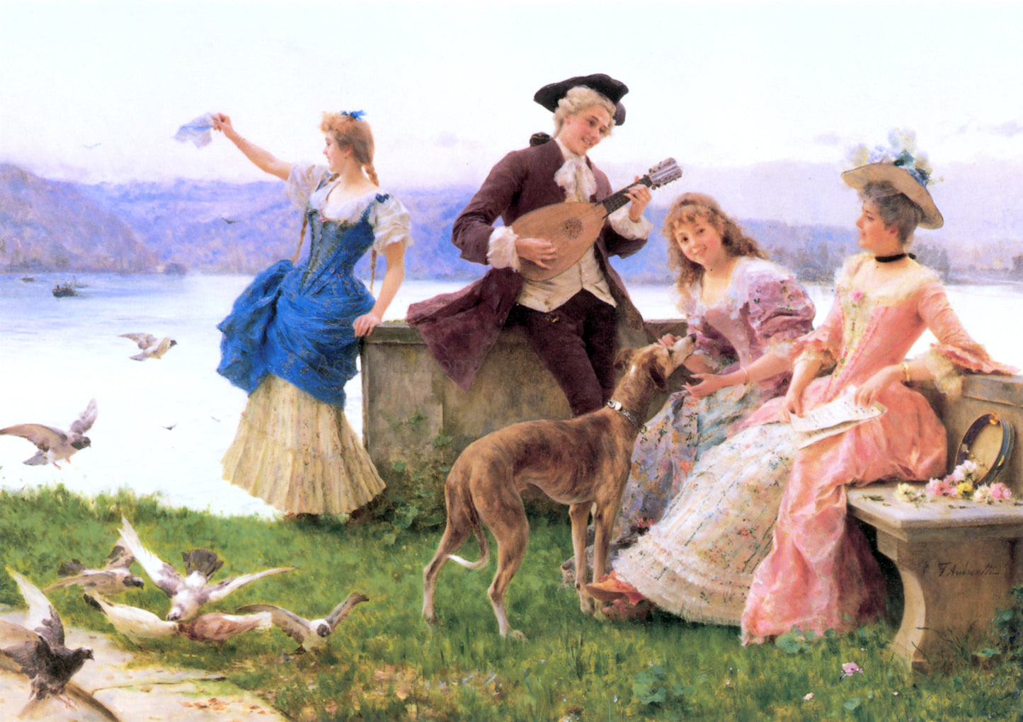 Federico Andreotti A Day's Outing - Hand Painted Oil Painting