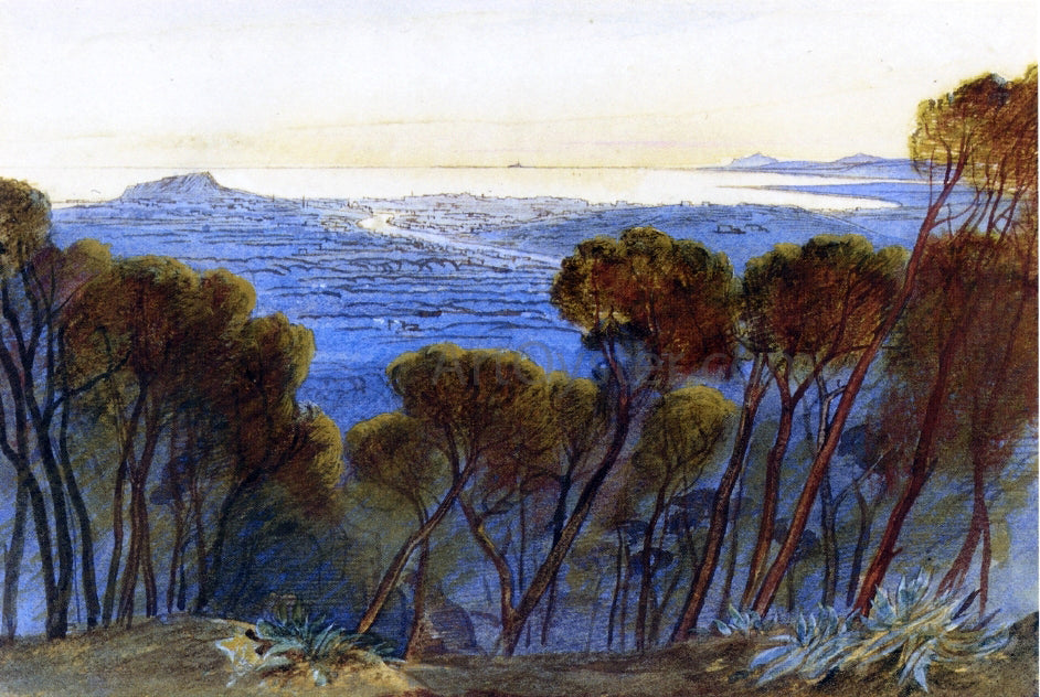  Edward Lear Distant View of Nice from the Hills - Hand Painted Oil Painting