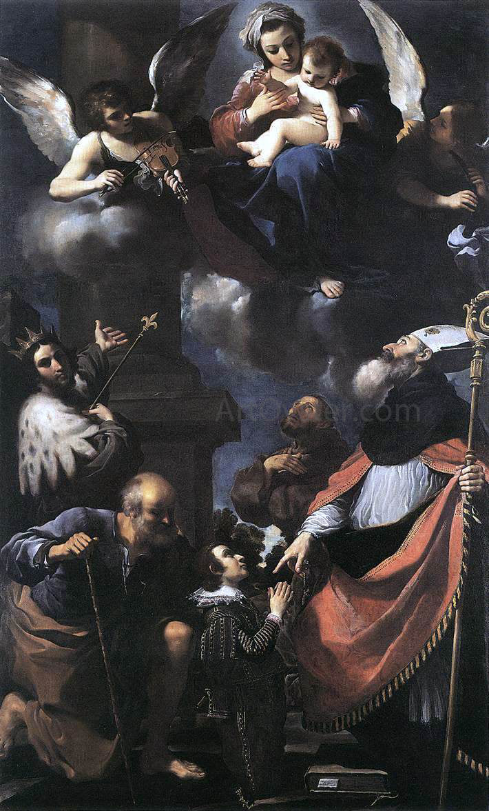 Guercino A Donor Presented to the Virgin - Hand Painted Oil Painting