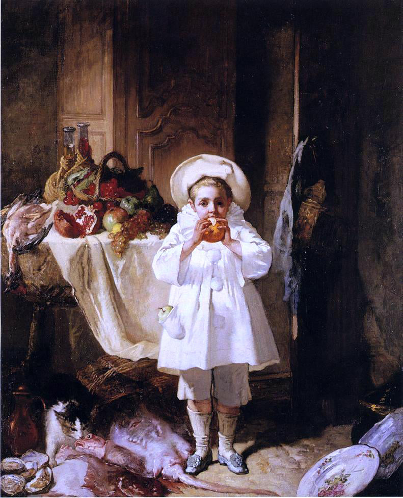 Charles Monginot A Feast for the Young Pierrot - Hand Painted Oil Painting