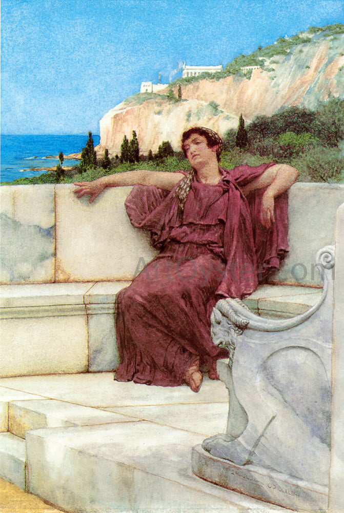Sir Lawrence Alma-Tadema A Female Figure Resting (also known as Dolce far Niente) - Hand Painted Oil Painting
