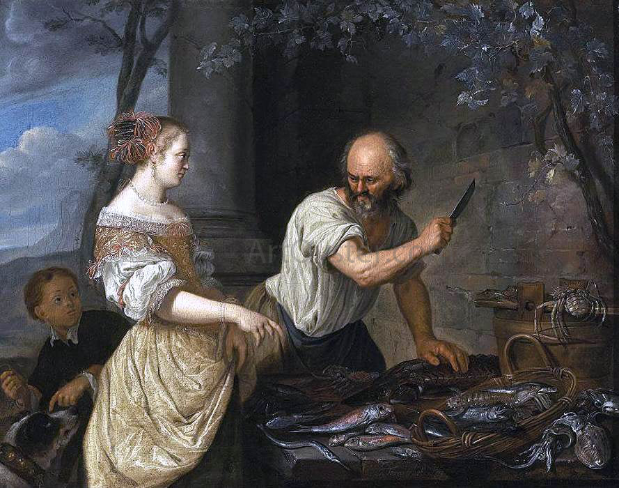 Jacob Toorenvliet A Fish Seller - Hand Painted Oil Painting