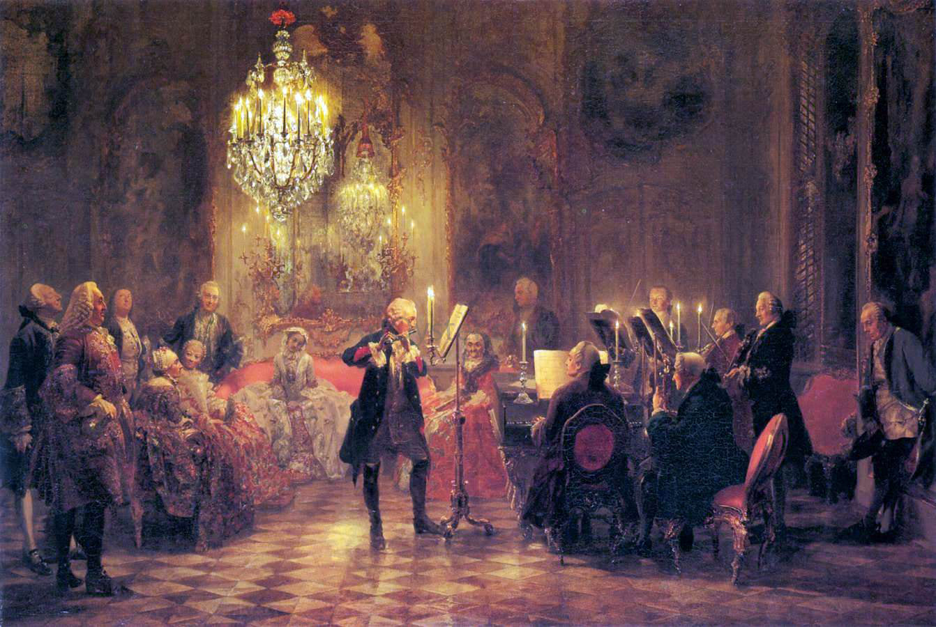 Adolph Von Menzel A Flute Concert of Frederick the Great at Sanssouci - Hand Painted Oil Painting