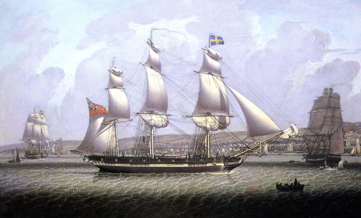 Robert Salmon A Frigate of the Baltic Fleet off Greenock - Hand Painted Oil Painting