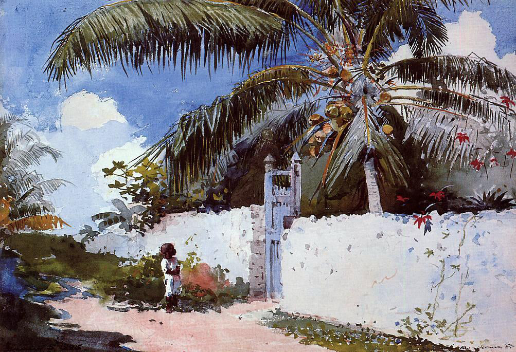 Winslow Homer A Garden in Nassau - Hand Painted Oil Painting