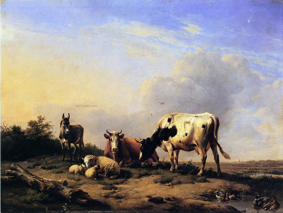  Eugene Verboeckhoven A Gathering in the Pasture - Hand Painted Oil Painting