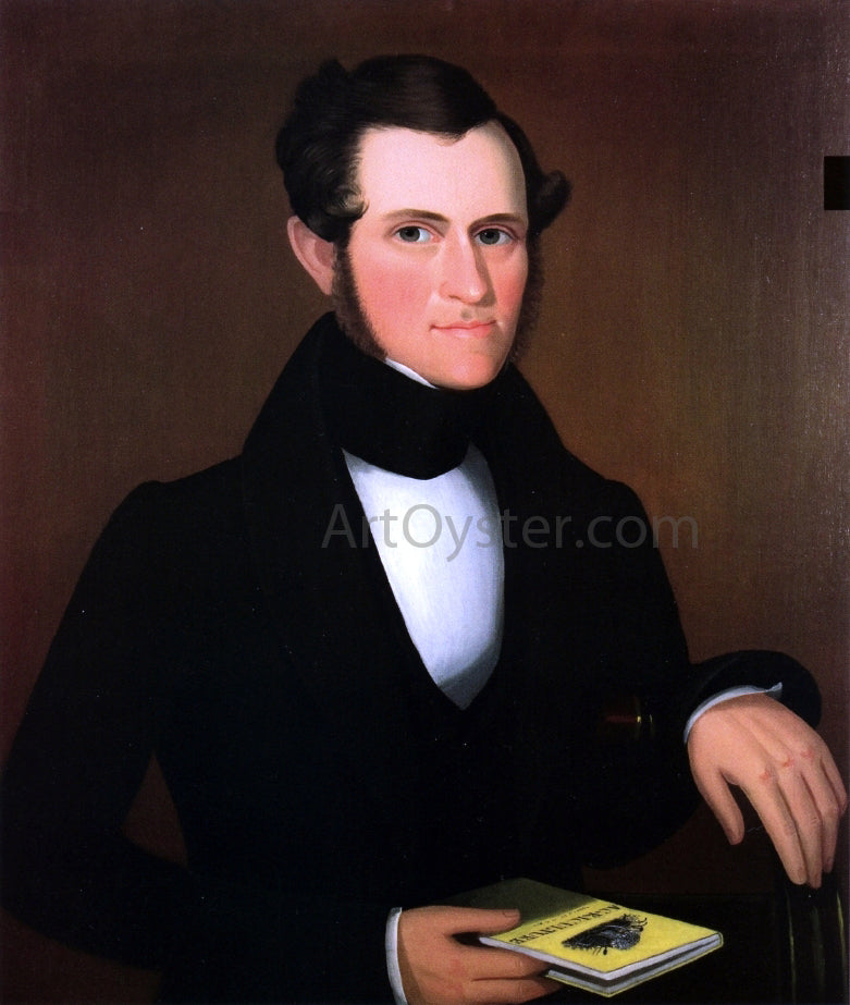 Ammi Phillips Gentleman Holding a Book on Agriculture - Hand Painted Oil Painting