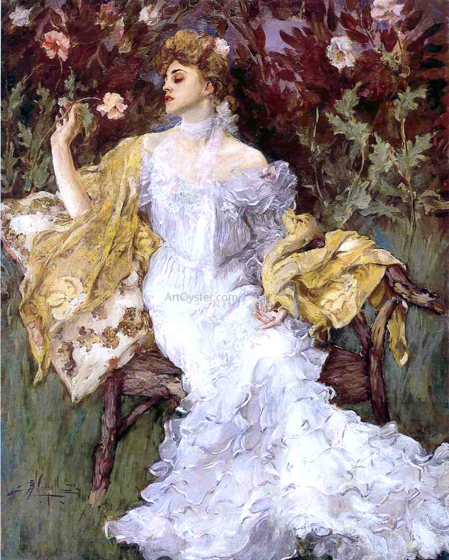 Albert B Wenzell A Gift from the Garden - Hand Painted Oil Painting