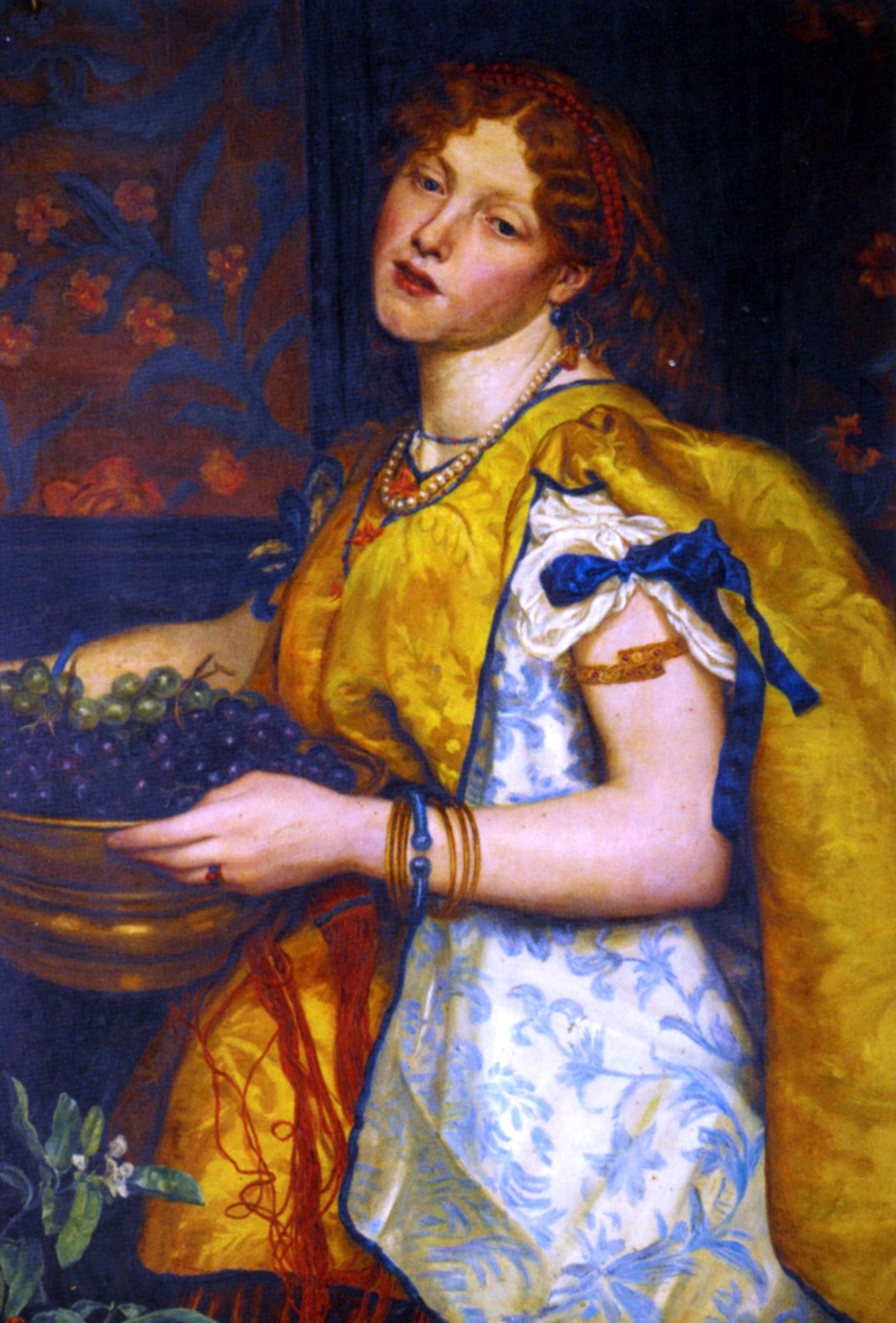 Valentine Cameron Prinsep A Girl Carrying Grapes - Hand Painted Oil Painting