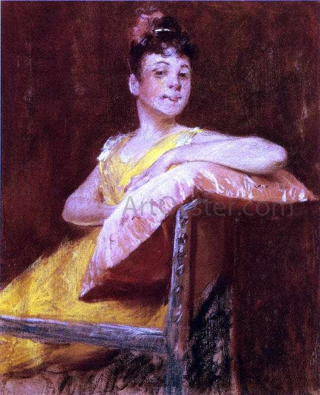 William Merritt Chase A Girl in Yellow (also known as The Yellow Gown) - Hand Painted Oil Painting