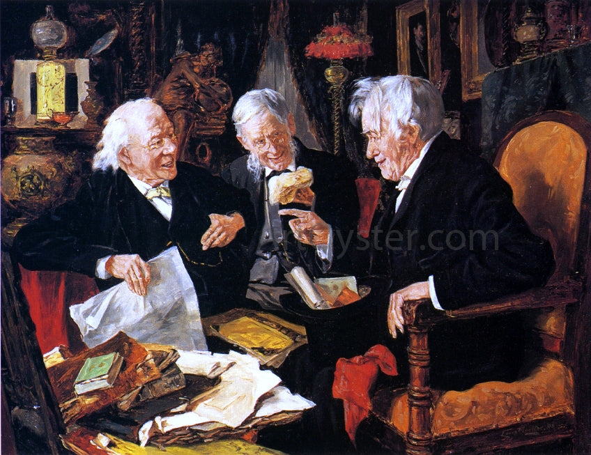Louis C Moeller A Good Joke - Hand Painted Oil Painting