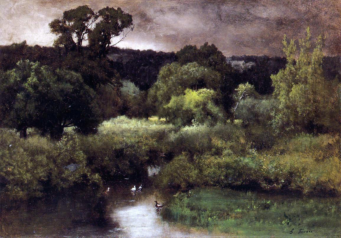 George Inness A Gray, Lowery Day - Hand Painted Oil Painting