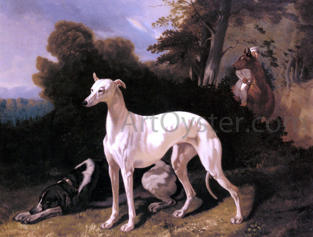Alfred De Dreux A Greyhound in an Extensive Landscape - Hand Painted Oil Painting