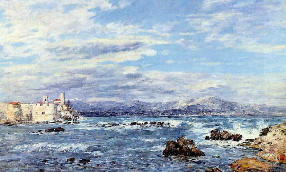 Eugene-Louis Boudin A Gusty Northwest Wind at Antibes - Hand Painted Oil Painting