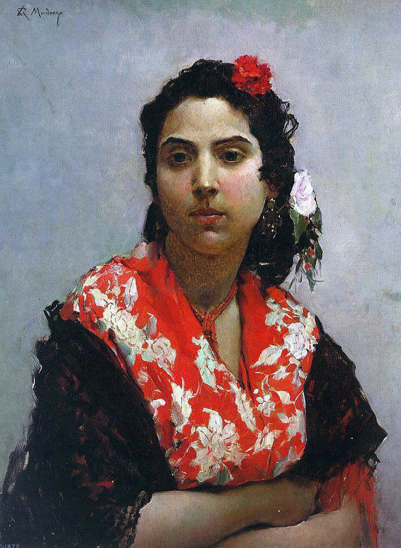 Raimundo de Madrazo Y Garreta A Gypsy - Hand Painted Oil Painting