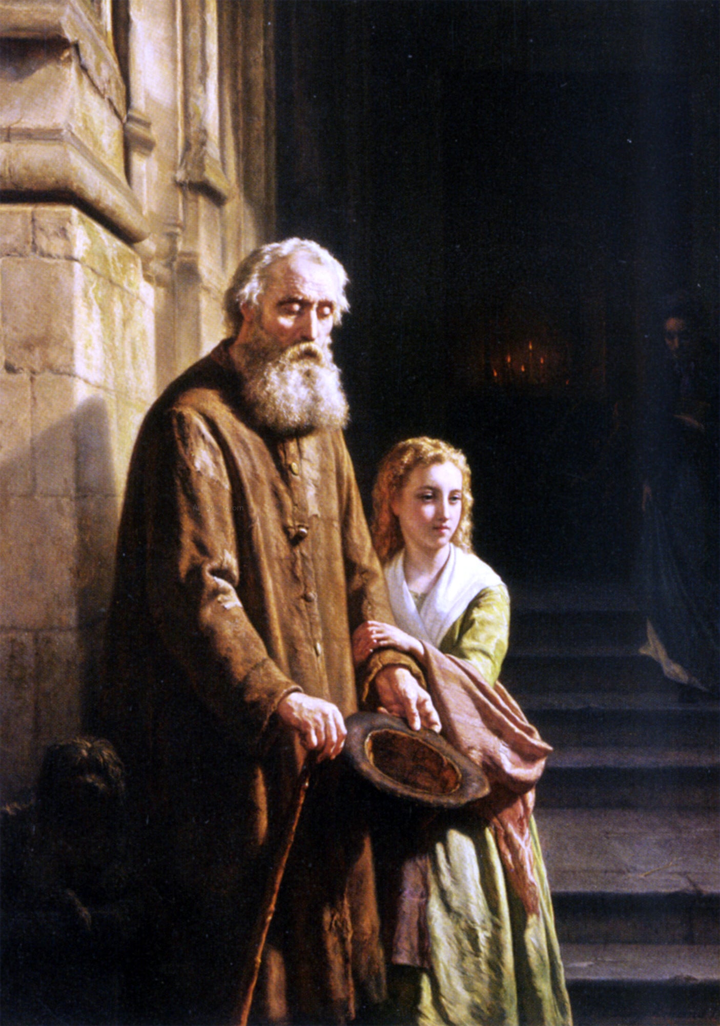 Josephus Laurentius Dyckmans A Helping Hand - Hand Painted Oil Painting