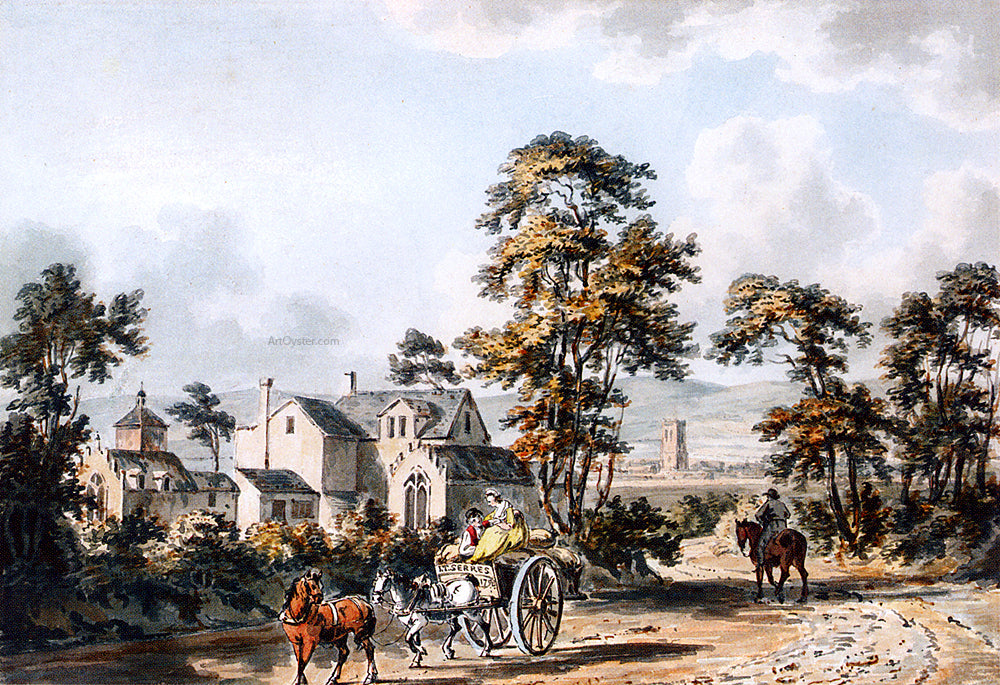 John Thomas Serres A Highway By A Gothic Villa - Hand Painted Oil Painting