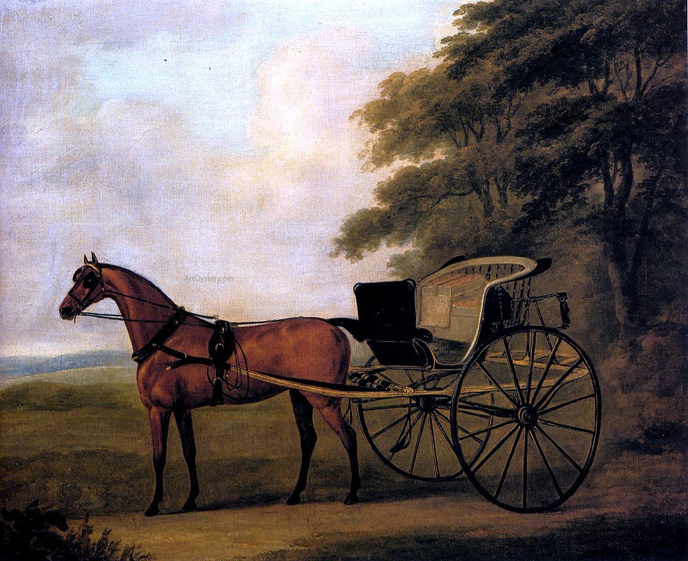 John Nost Sartorius A Horse And Carriage In A Landscape - Hand Painted Oil Painting