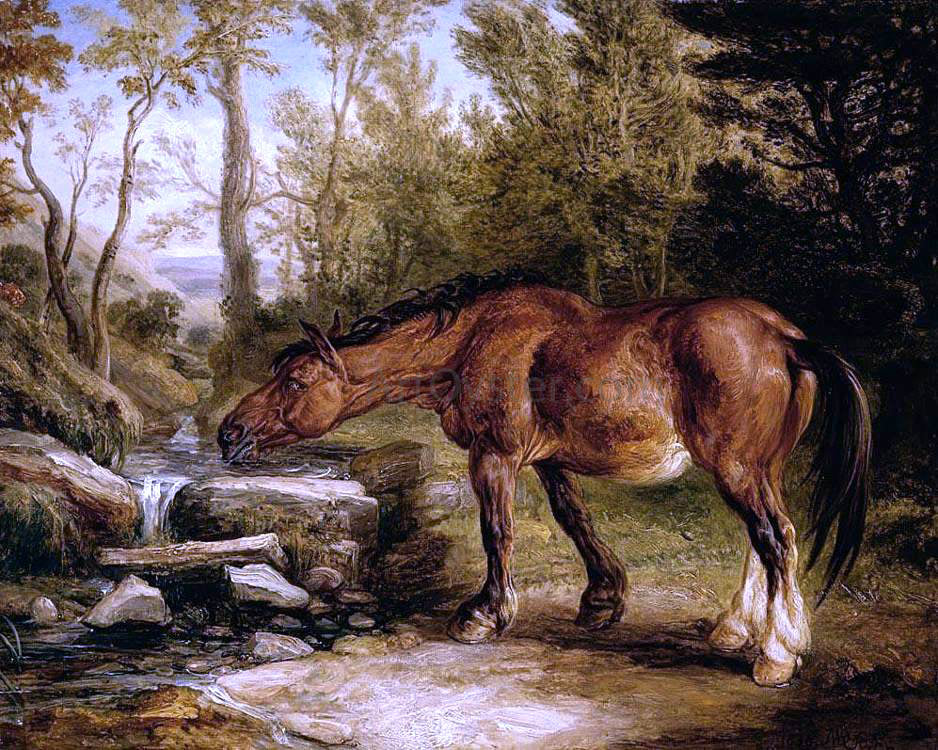 James Ward A Horse Drinking at a Stream - Hand Painted Oil Painting